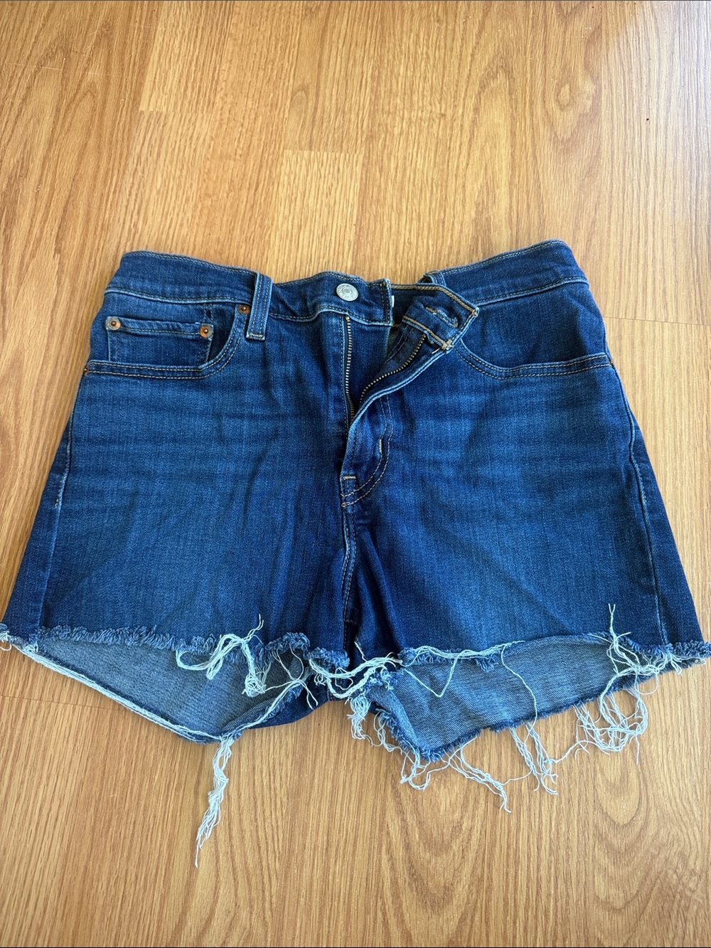 Levi's Indigo Distressed Cutoff Jean Shorts